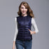 Lightweight down ladies waistcoat all-match slim fit sleeveless waistcoat short round neck large size waistcoat vest - ROUTINE FASHION